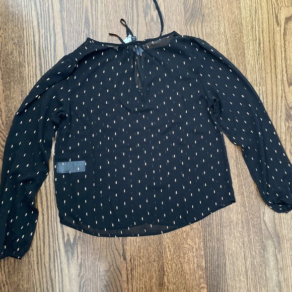 Banana Republic Women's Metallic Necktie Blouse - Picture 5 of 6